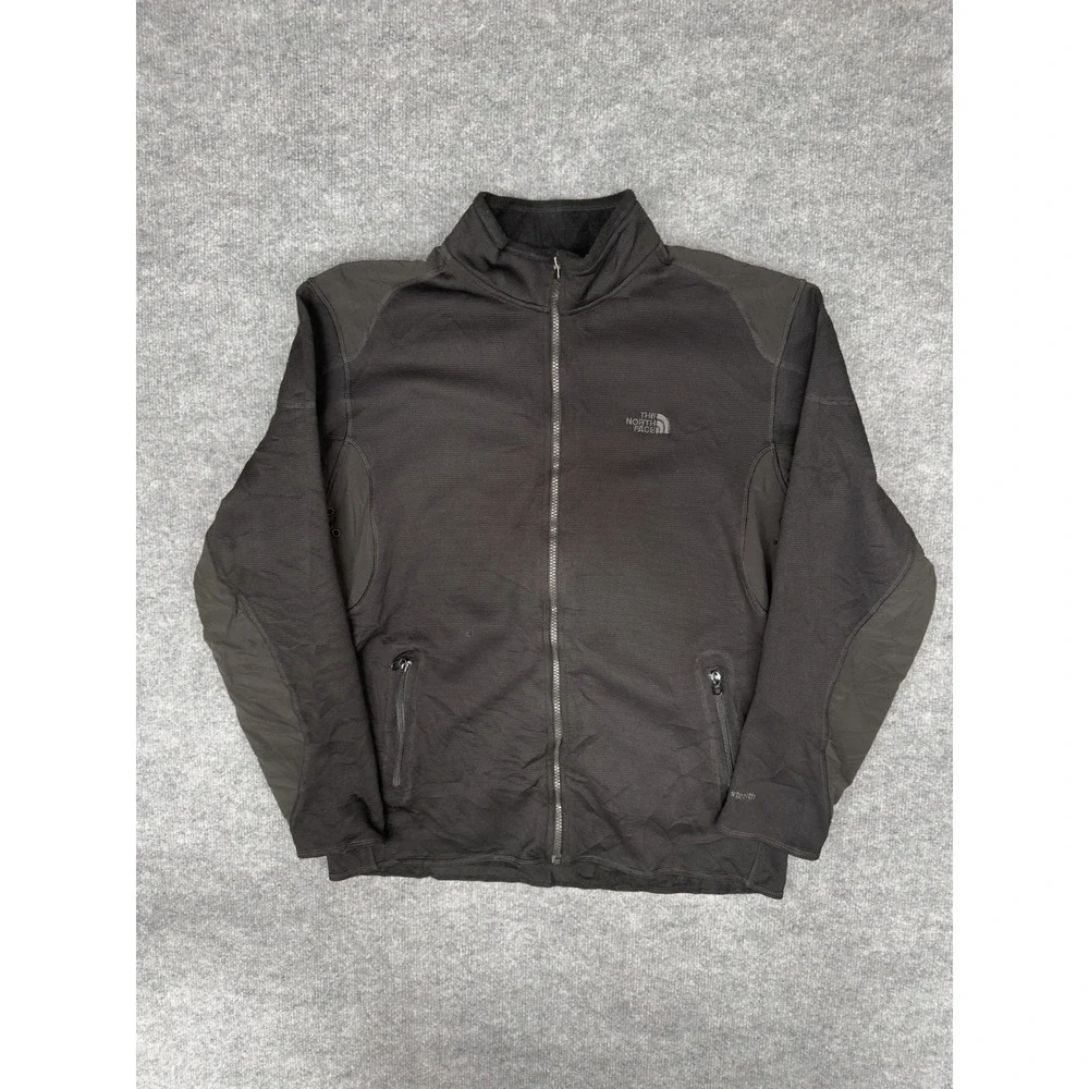 The North Face TKA Stealth Jacket Mens Large Black Zip‎ Up TNF Fleece Longsleeve